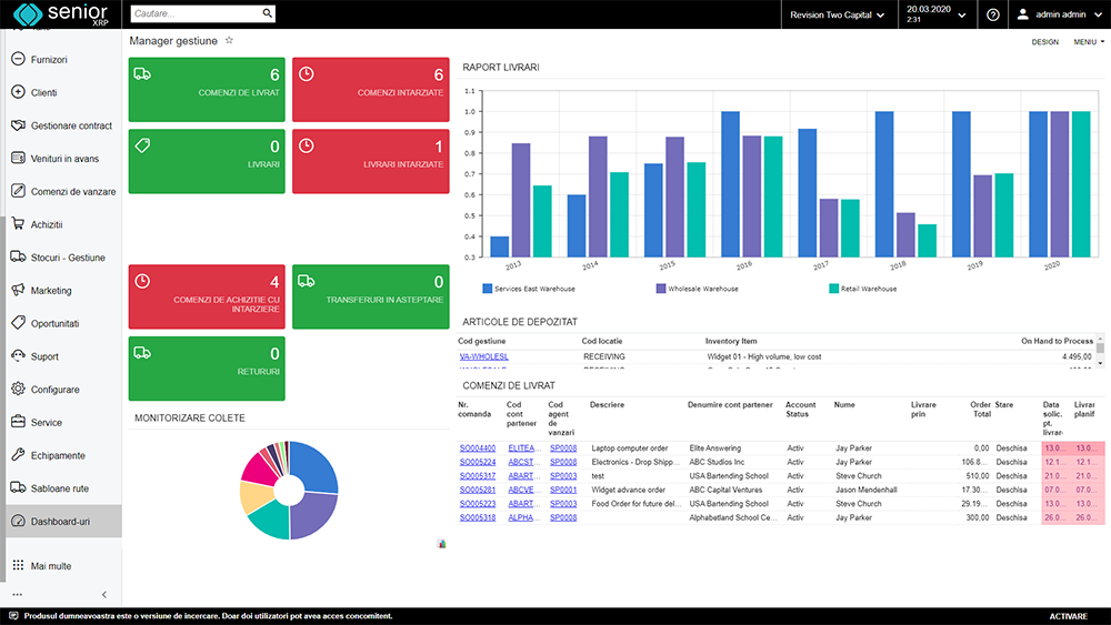 erp distributie crm wms screenshot aplicatie sistem romanesc