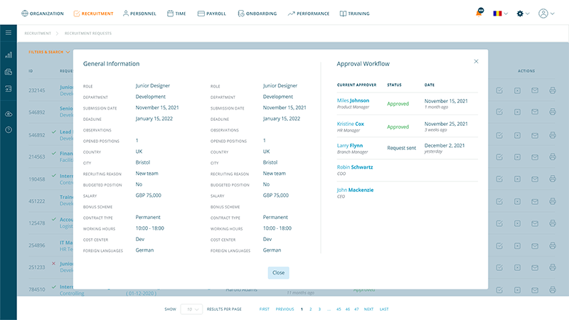 Recrutare - modul plaforma hr alege sistem software management resurse umane